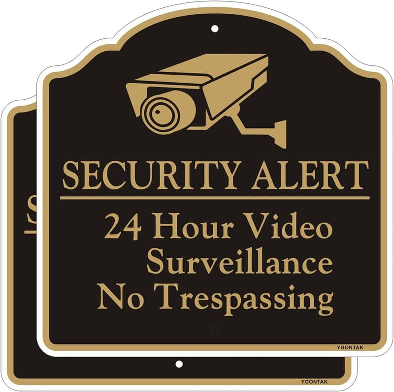 24-Hour Video Surveillance No Trespassing Sign - 12x12 Reflective Aluminum