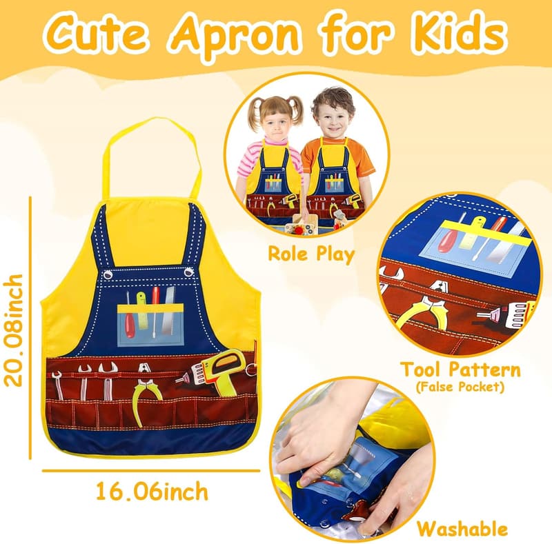 Montessori 39-Piece Kids Tool Set with Apron - Ages 2-4