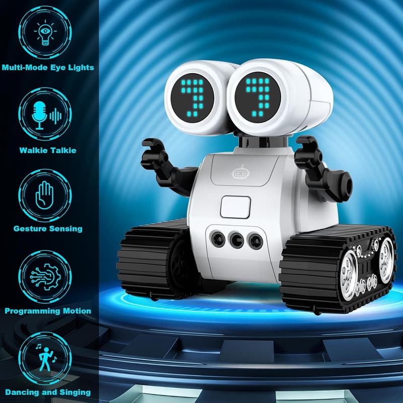Robot Toy for 3-Year-Olds with Walkie-Talkie & Gesture Control
