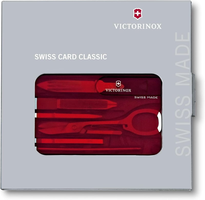 Victorinox Swiss Card Classic Pocket Knife with Scissors, Ruby