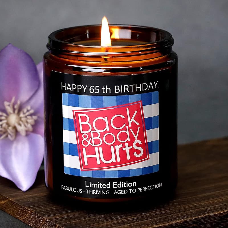 65th Birthday Scented Candles - Party Decorations for All