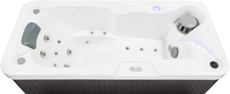 Portable 1-Person Hot Tub with 19 Therapy Jets - White/Mocha