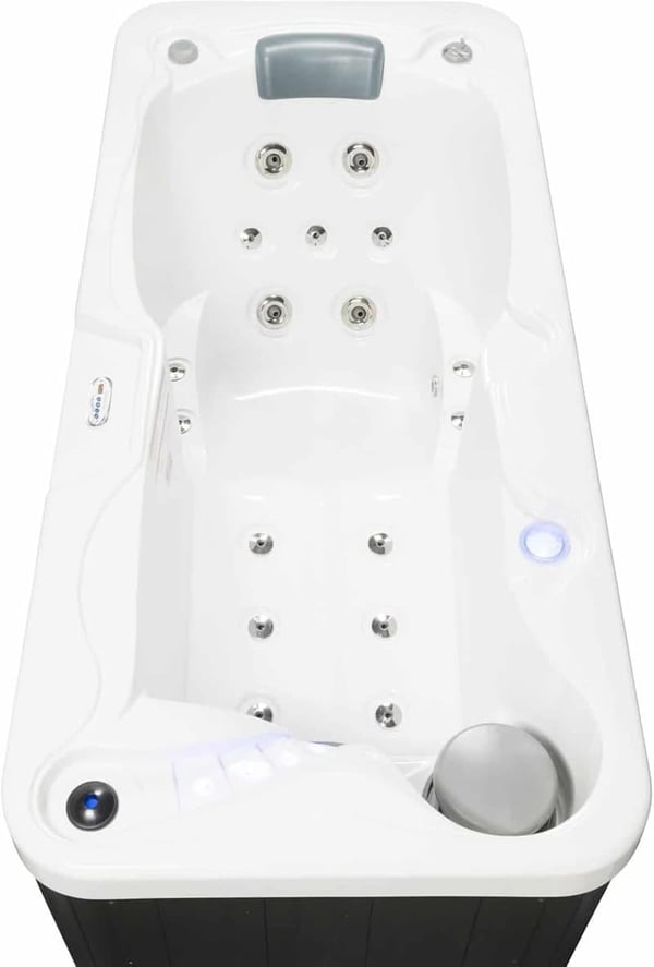 Portable 1-Person Hot Tub with 19 Therapy Jets - White/Mocha