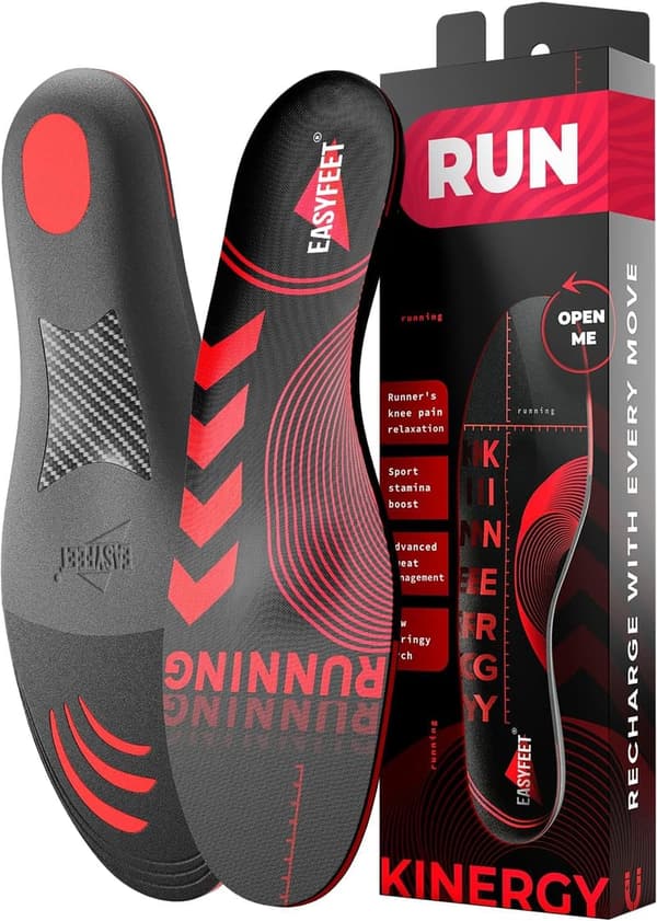 Orthotic Sport Insoles for Men and Women - Shock Absorbent Inserts