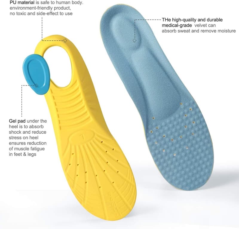 Memory Foam Insoles for Pain Relief & Arch Support