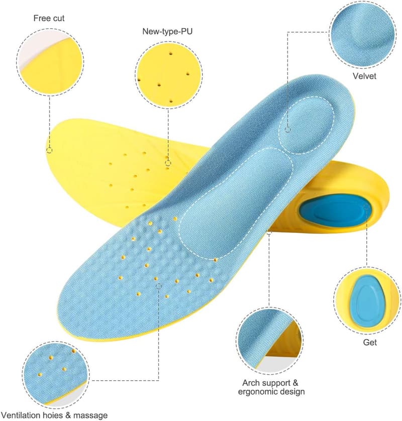 Memory Foam Insoles for Pain Relief & Arch Support