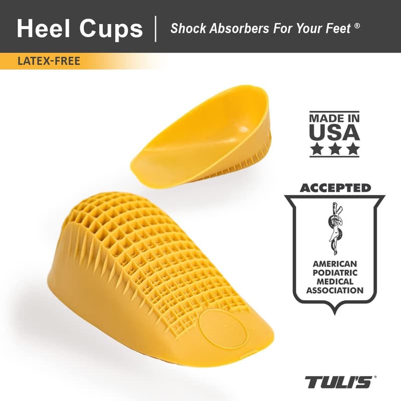 Plantar Fasciitis Heel Cups with Shock Absorption, Large