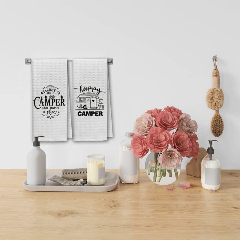 Camping Dish Towel Set - Absorbent, Funny Kitchen Towels for Campers