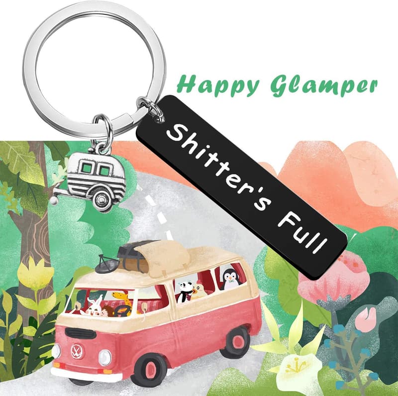 Happy Camper RV Keychain - Unique Camping Gift for All