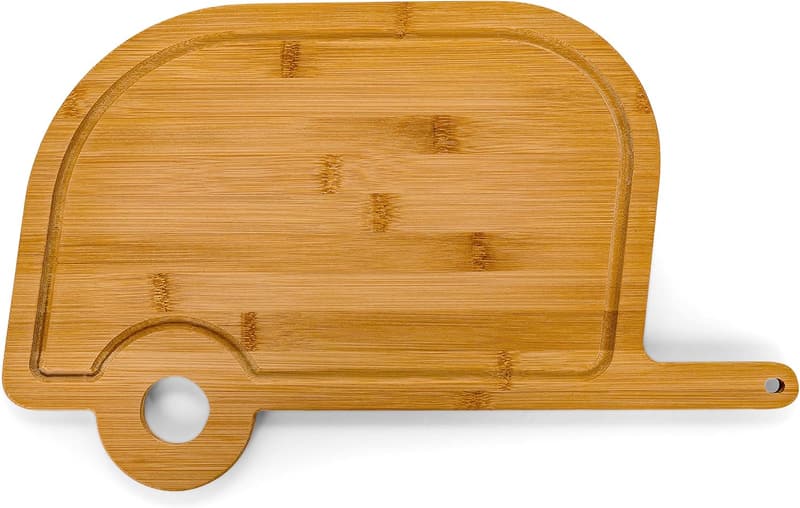 Camco Retro RV Bamboo Cutting Board for Food Prep