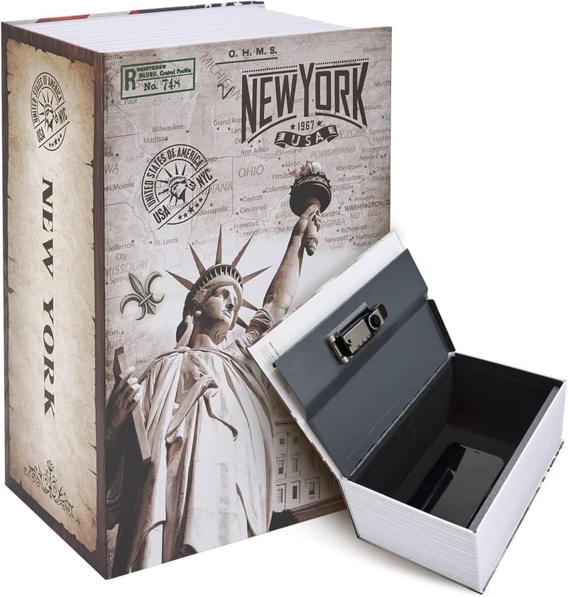 Ohuhu Extra Large Book Safe with Combination Lock for Hiding Valuables