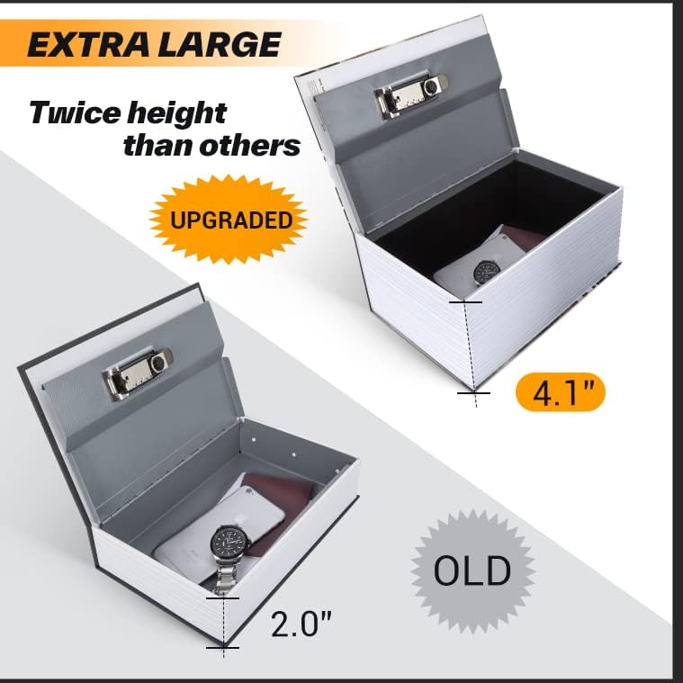 Ohuhu Extra Large Book Safe with Combination Lock for Hiding Valuables