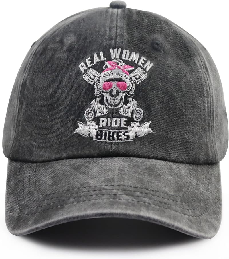 Funny Vintage Women's Bike Rider Embroidered Baseball Cap