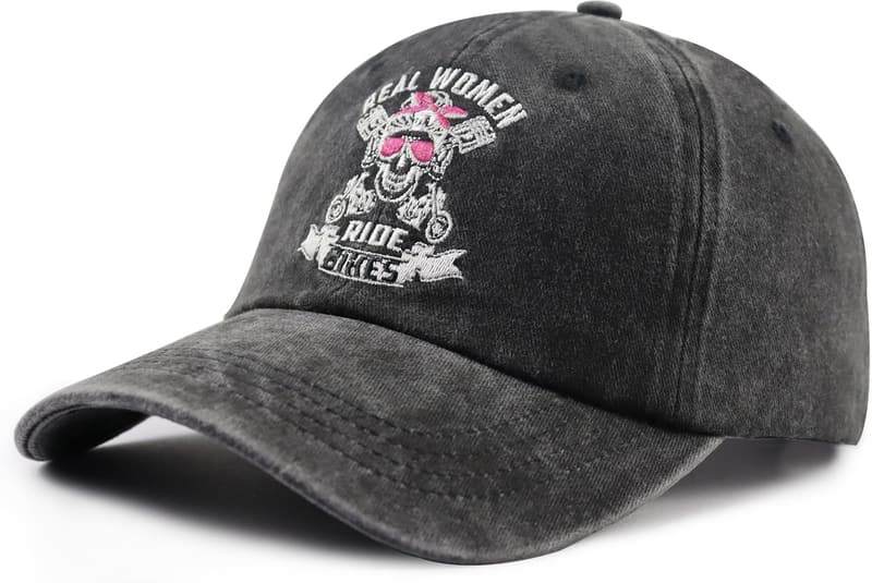 Funny Vintage Women's Bike Rider Embroidered Baseball Cap