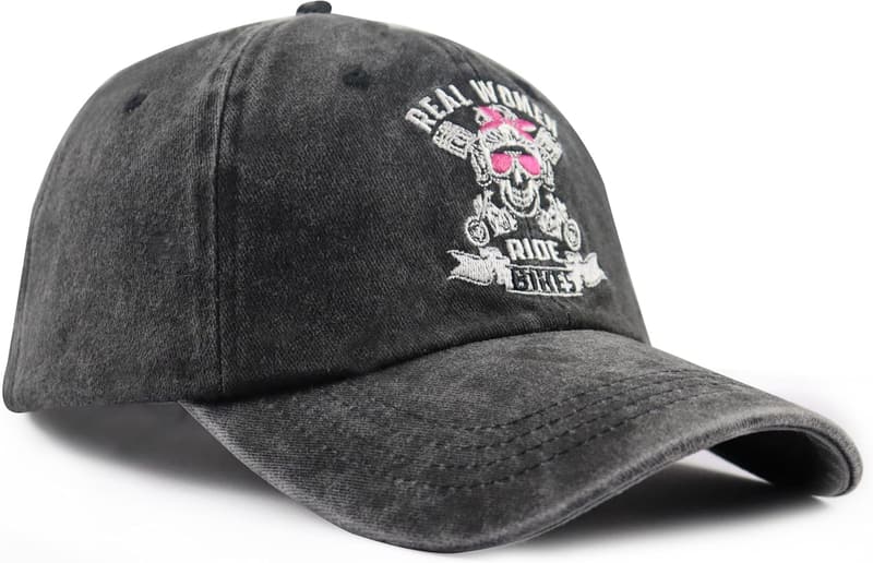 Funny Vintage Women's Bike Rider Embroidered Baseball Cap