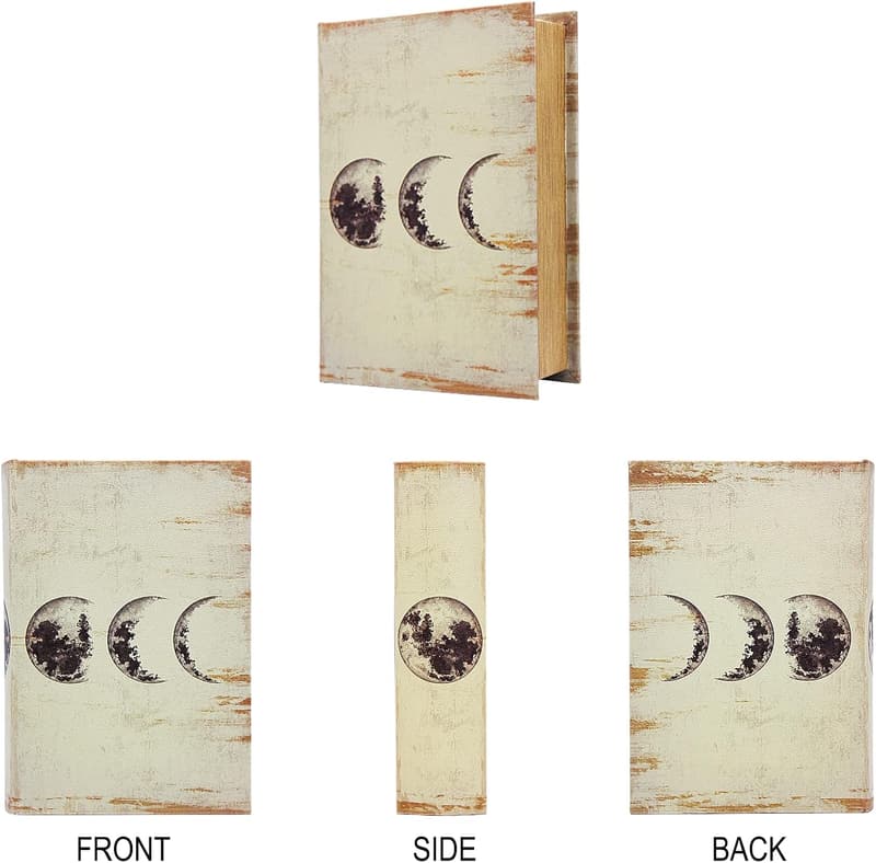 Faux Wood Decorative Book Box with Magnetic Cover Storage
