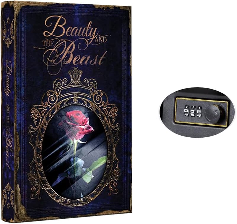 Hidden Safe Book Box with Combination Lock - Beauty & Beast Design