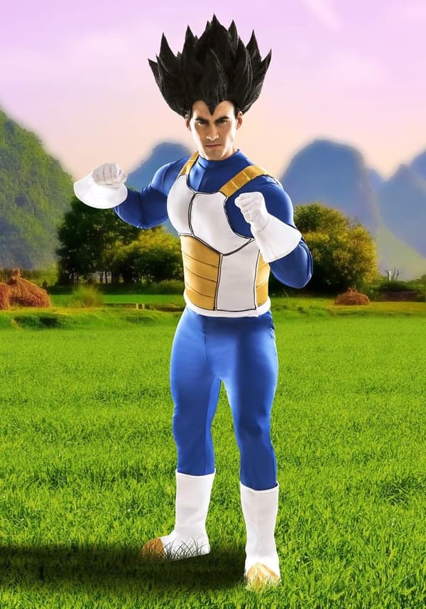 Vegeta Adult Costume - Blue Anime Saiyan Battle Armor
