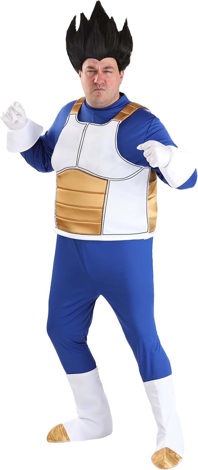 Vegeta Costume for Men | Plus Size Jumpsuit with Vest