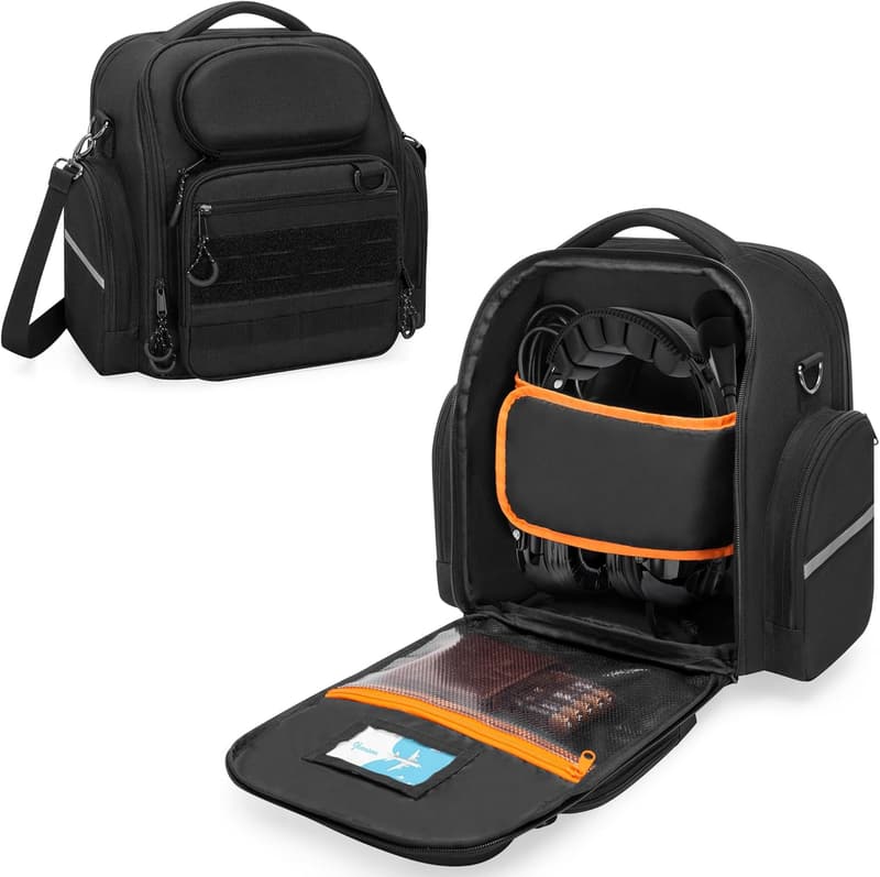 Pilot Headset Bag for Aviation Gear - Black