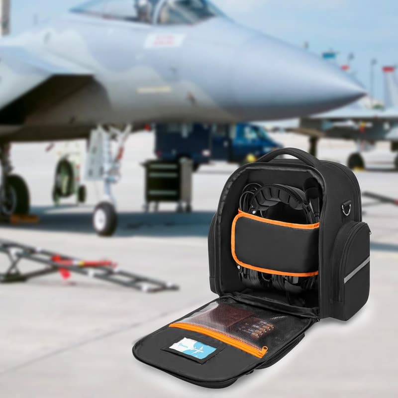 Pilot Headset Bag for Aviation Gear - Black