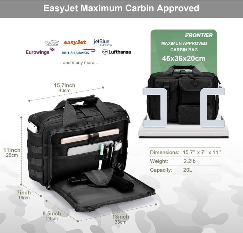 Tactical Messenger Bag for Men - 14 Inch Military Laptop Case