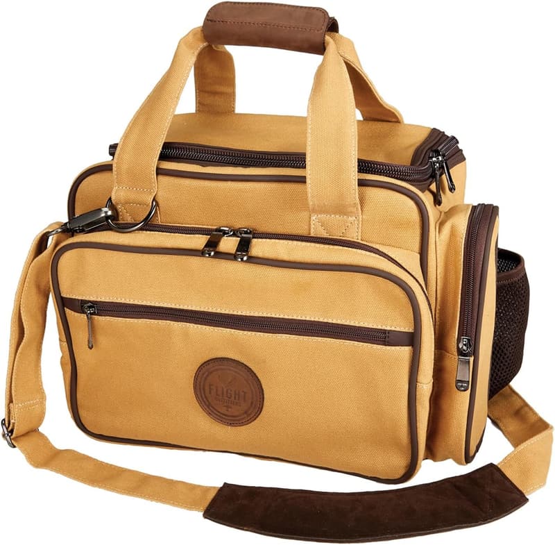 Unisex Canvas & Leather Travel Duffle Bag with Pockets