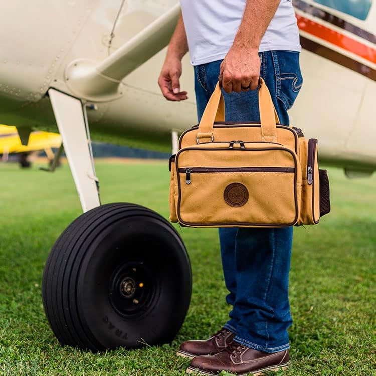 Unisex Canvas & Leather Travel Duffle Bag with Pockets