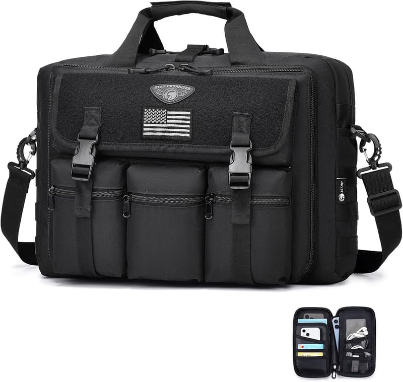 Tactical Laptop Bag for Pilots - 15.6/17.3 Inch Messenger Briefcase