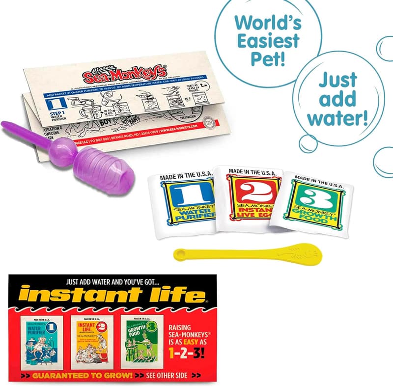 Sea Monkeys Growth Kit - Instant Pets for Kids 6+