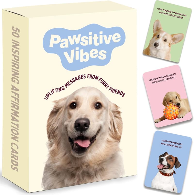 Dog Lovers Affirmation Cards - 50 Daily Positivity & Self-Care Tips
