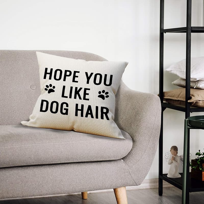 Funny Dog Throw Pillow Cover, 18x18 Paw Print Home Decor