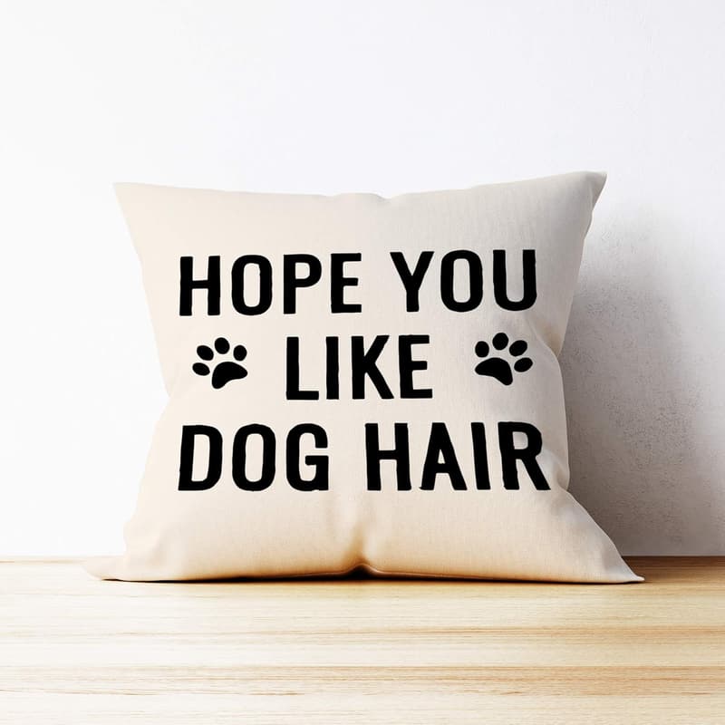 Funny Dog Throw Pillow Cover, 18x18 Paw Print Home Decor