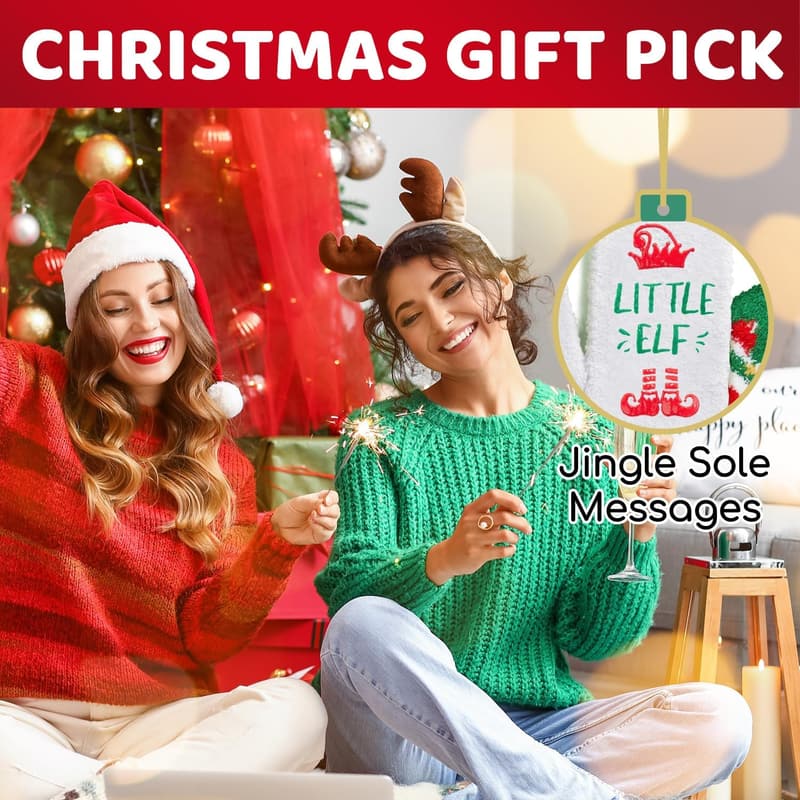 Fuzzy Cupcake Elf Socks - Stocking Stuffers for Women and Teens
