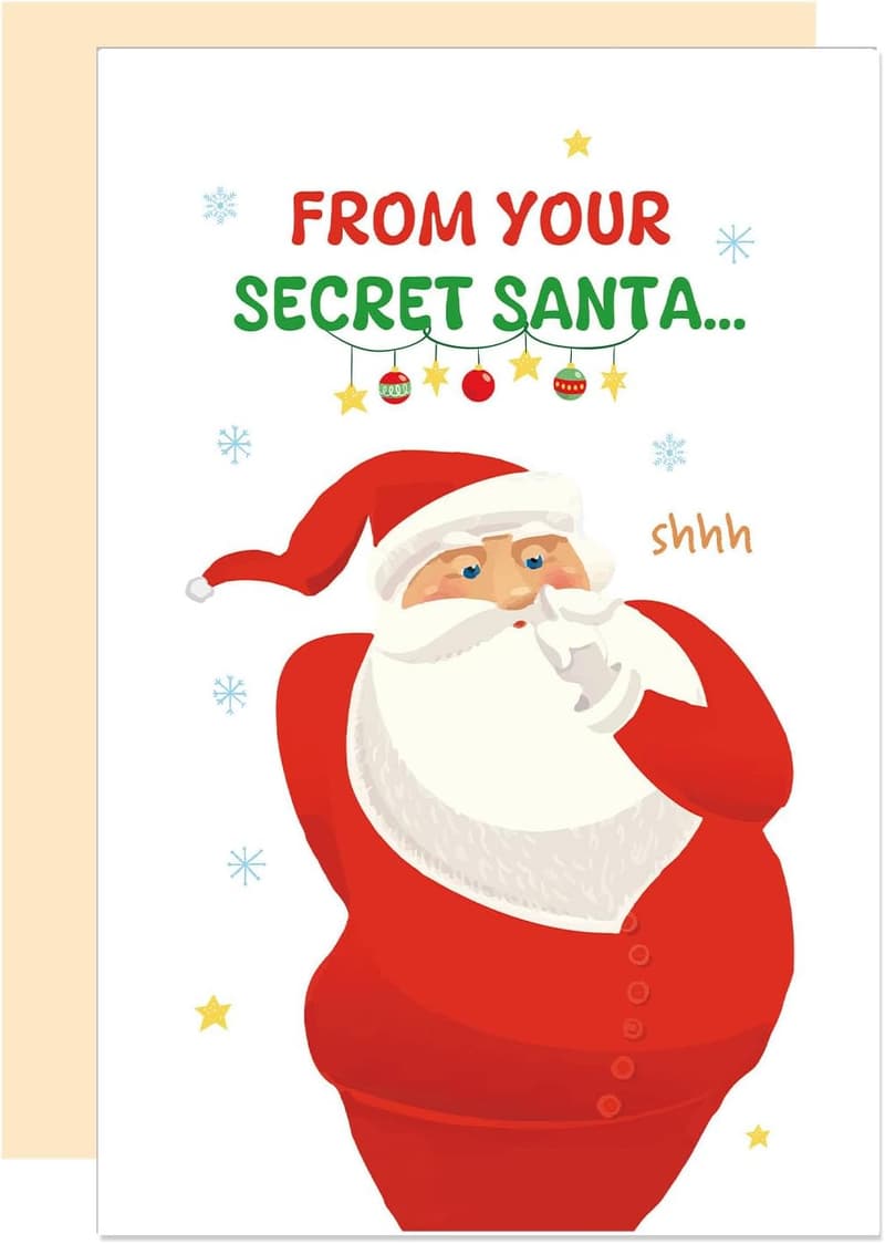 Christmas Secret Santa Card - Funny Holiday Greeting Card