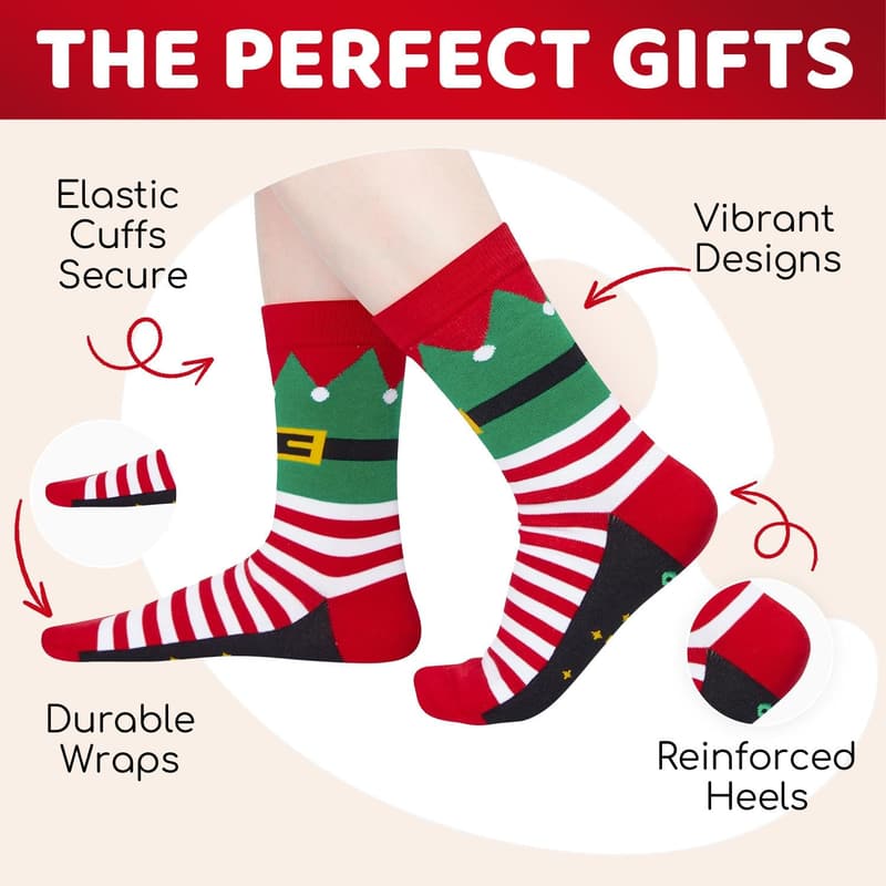 Red Stocking Socks for Men – Christmas Secret Santa Gift