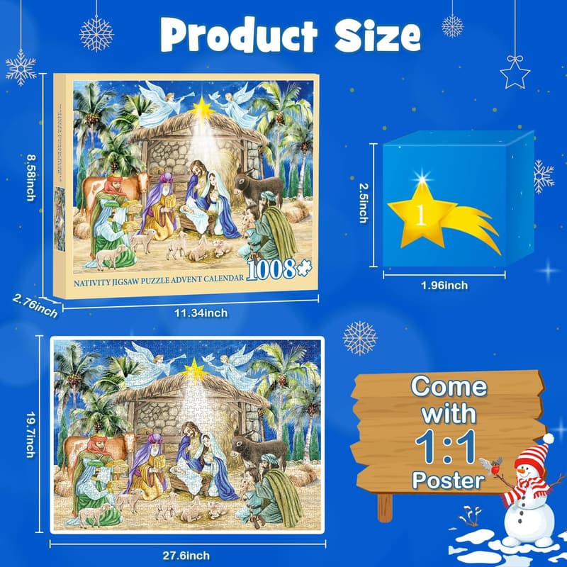 Christmas Nativity Jigsaw Puzzle 1008pcs for Teens & Adults