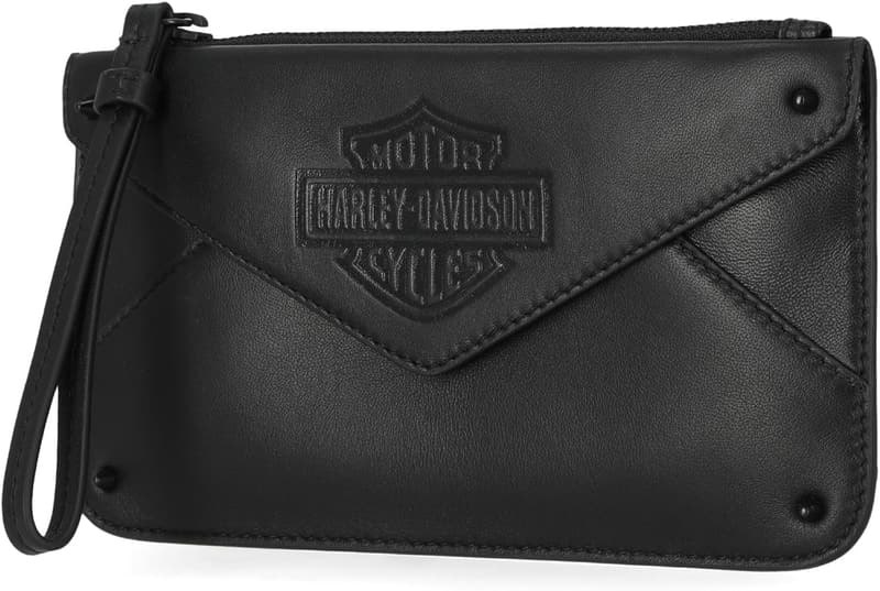 Harley-Davidson Women's Black Studded Wristlet Clutch