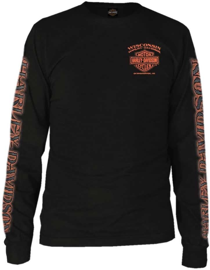 Harley-Davidson Men's Black Eagle Piston Long Sleeve Shirt