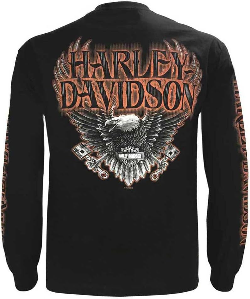 Harley-Davidson Men's Black Eagle Piston Long Sleeve Shirt