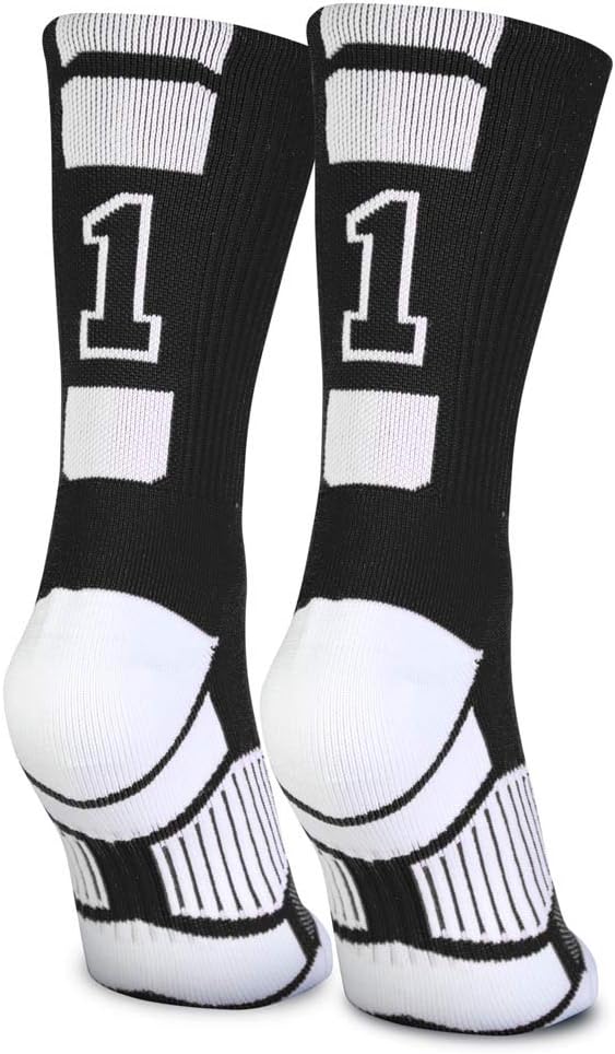 Custom Team Performance Socks - Black | Choose Your Number