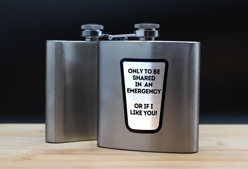 Funny Emergency Flask for Men - Stainless Steel Hip Flask