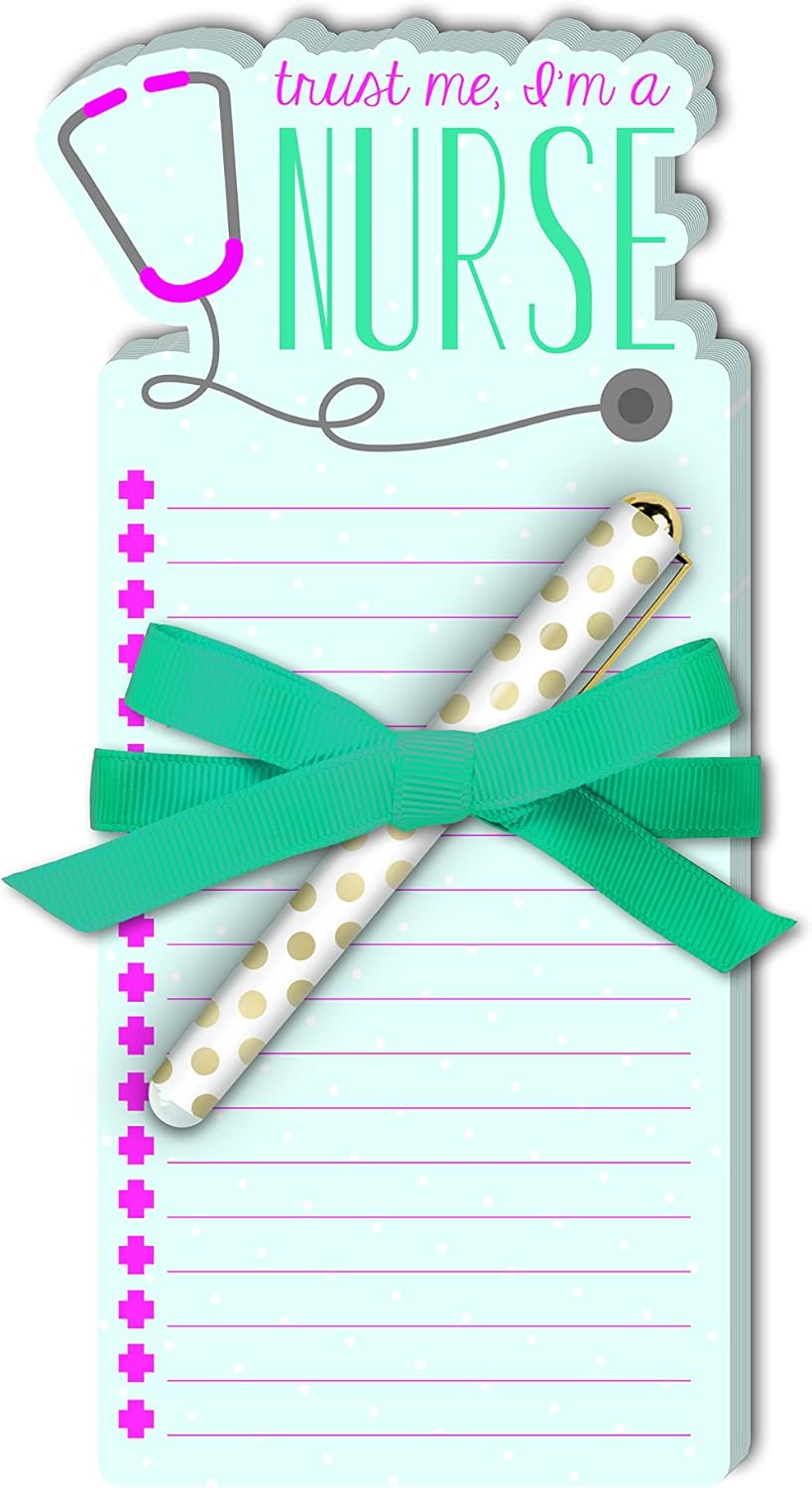 Nurse Stethoscope Die-Cut Note Pad & Pen Set
