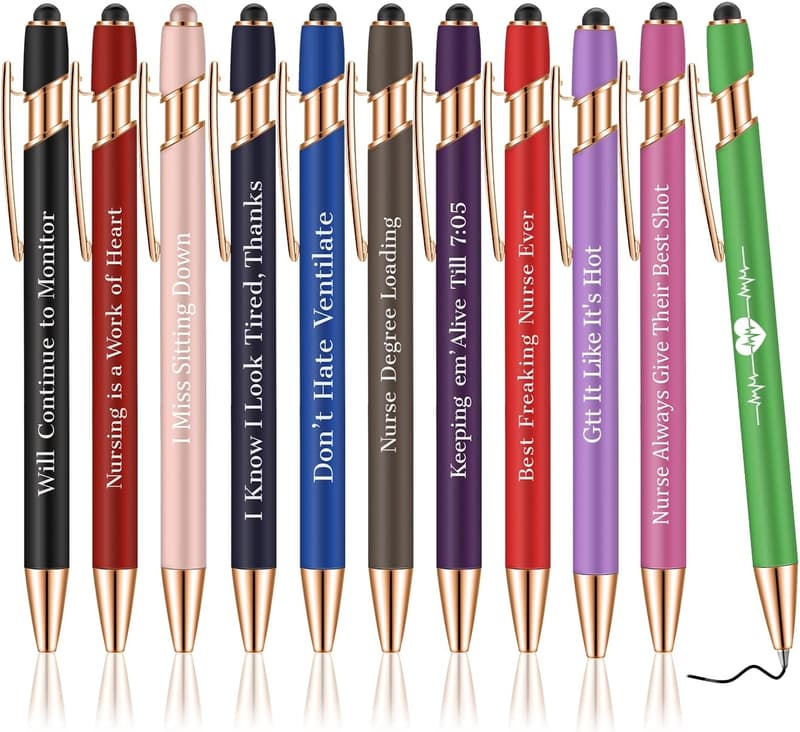Nurse Week Gift: Funny Black Ink Ballpoint Pens for Nurses
