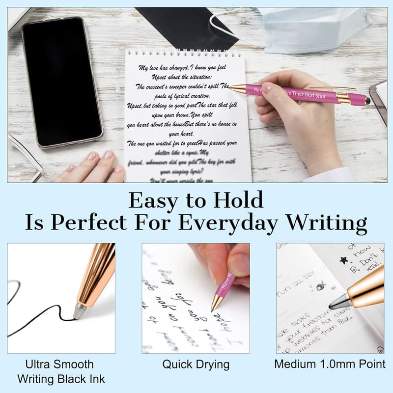 Nurse Week Gift: Funny Black Ink Ballpoint Pens for Nurses