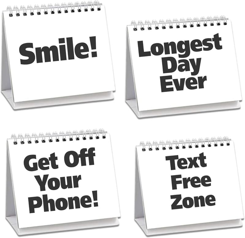 Fun Office Gift Set - 30 Mood Flip Messages with Erasable Pen