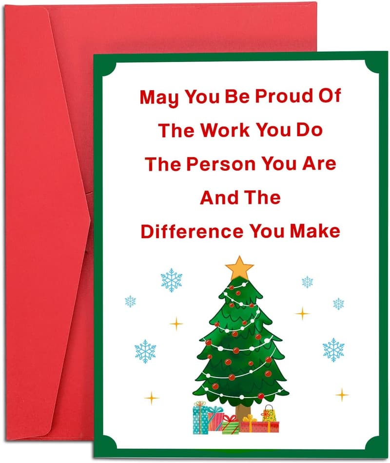 Secret Santa Office Christmas Cards & Envelopes - Bulk Set