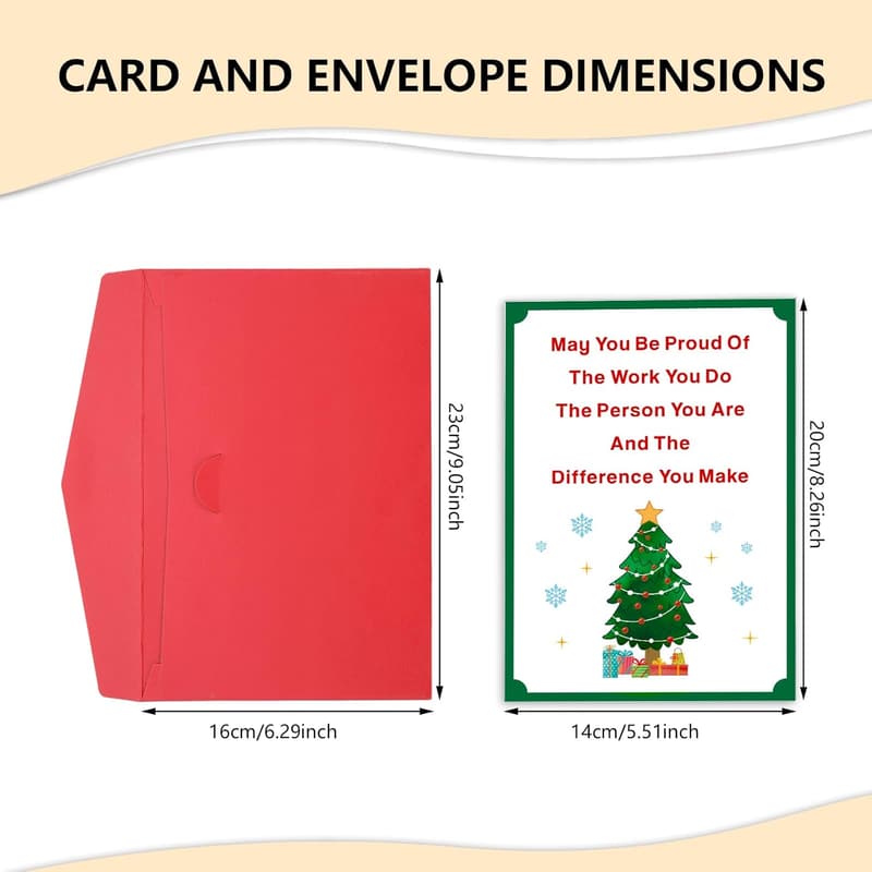 Secret Santa Office Christmas Cards & Envelopes - Bulk Set