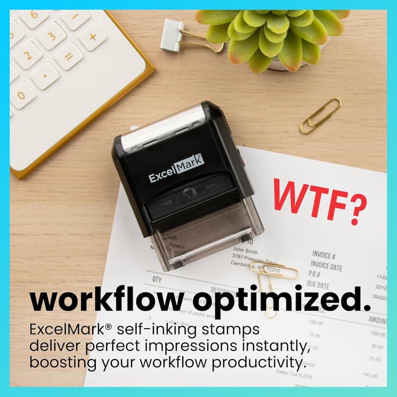 WTF? Self-Inking Novelty Message Stamp - Red Ink