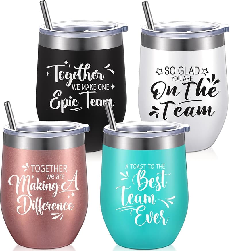 Employee Appreciation Insulated Wine Tumbler with Lid & Straw